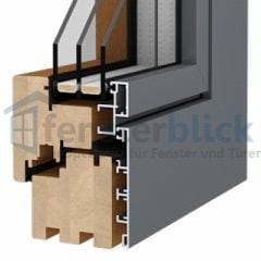 Profilquerschnitt Duoline-68 (Kiefer + Alu)