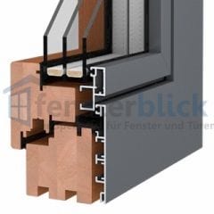 Profilquerschnitt Duoline-78 (Meranti + Alu)