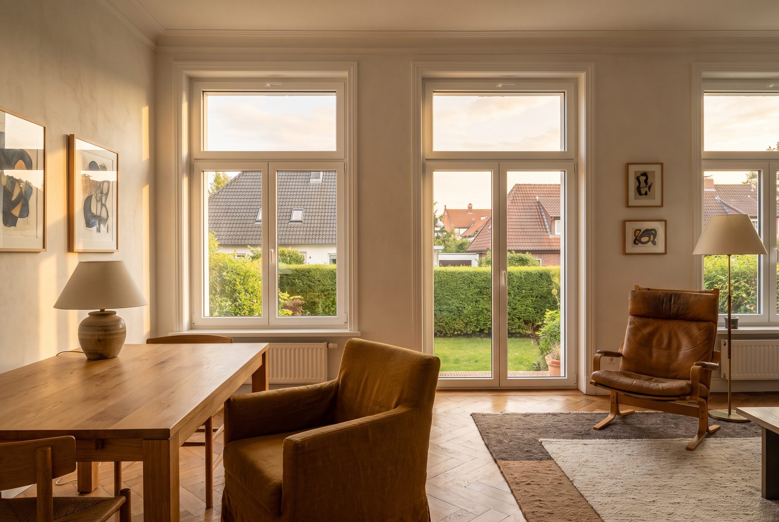 Fenster in Weiß an einer typischen Fassade — Wohnbeispiel