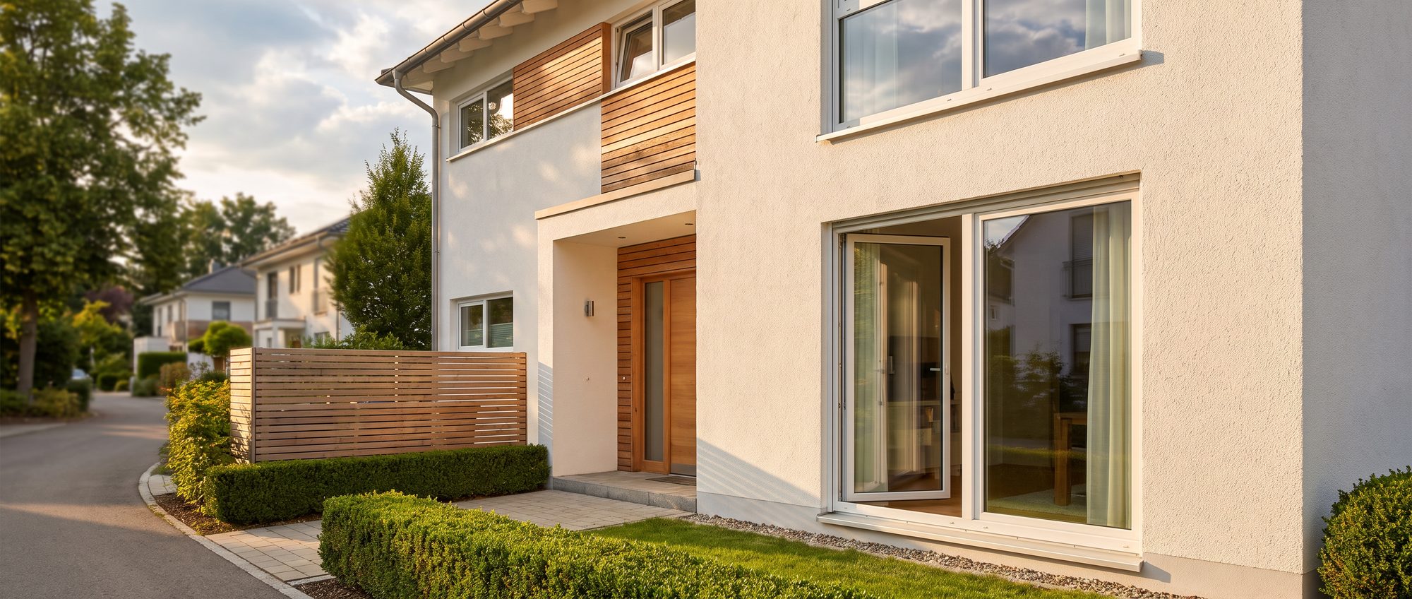 Modernes Einfamilienhaus mit bodentiefen Fenstern nach Maß