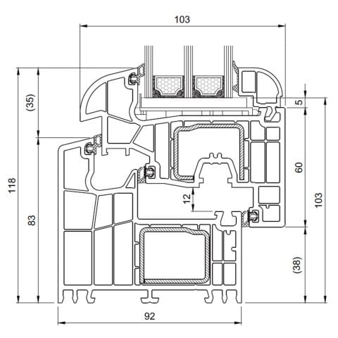 Technischer Profilquerschnitt bluEvolution 92 Round